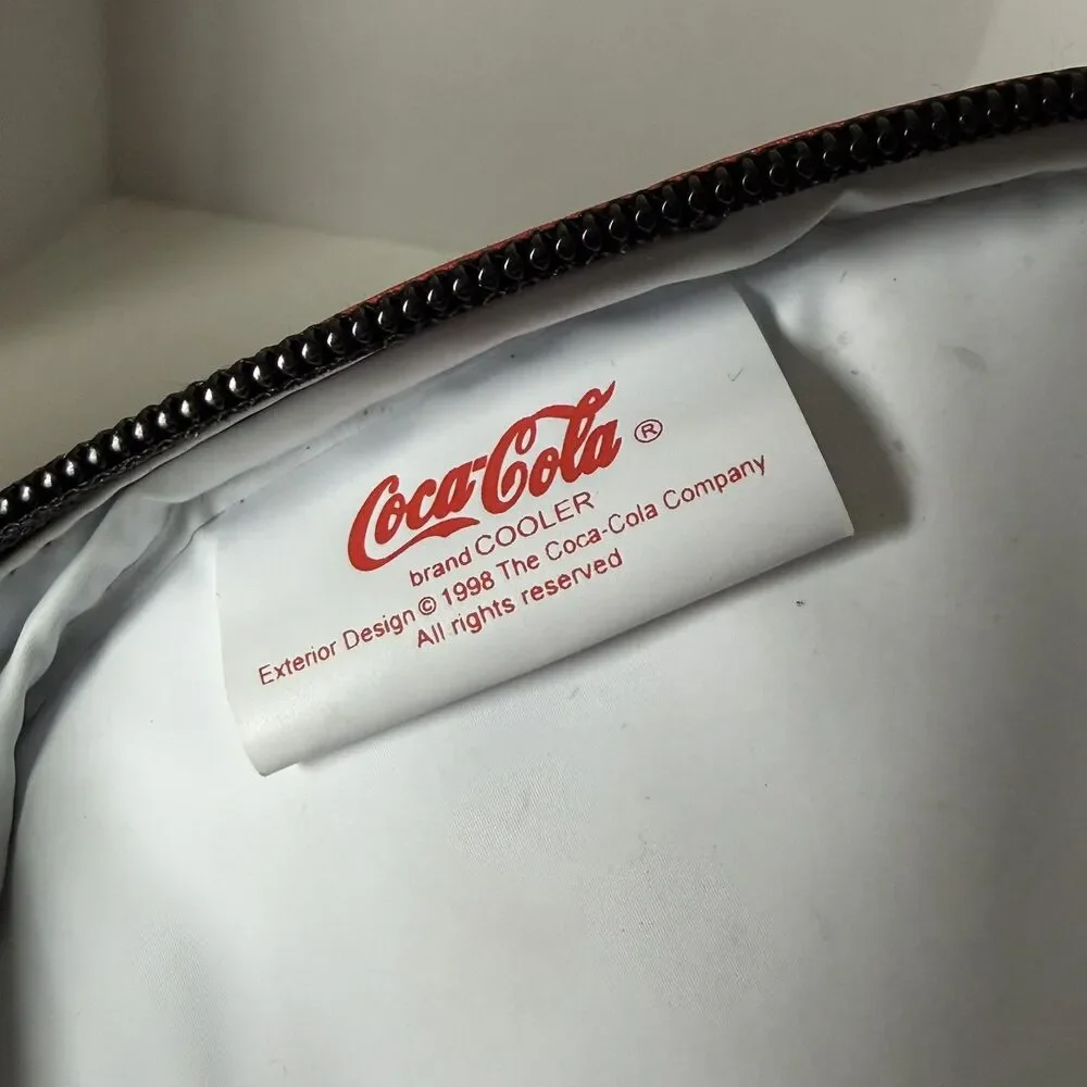 Vintage 90s Coca Cola Can Cooler Bag Insulated Shoulder Strap Red Coke Cooler